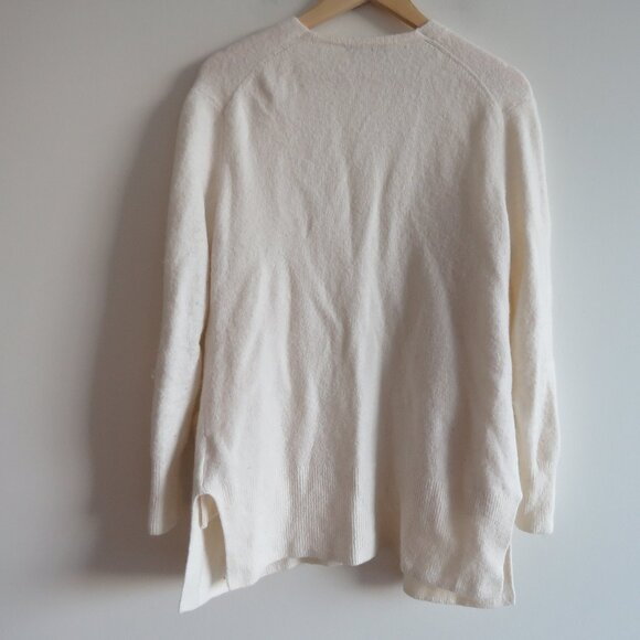 MADEWELL Cozy Walker Open Front Cardigan in Antique Cream Wool Alpaca - Sz XS - Picture 9 of 15